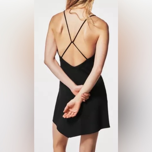 NWT - Zara Women’s Asymmetric Strappy Mini Dress - Size L - Picture 3 of 11